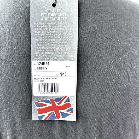 Matchless Women's Cotton Black Long Sleeve Embelished T-Shirt SZ L Made in Italy - Picture 8 of 16